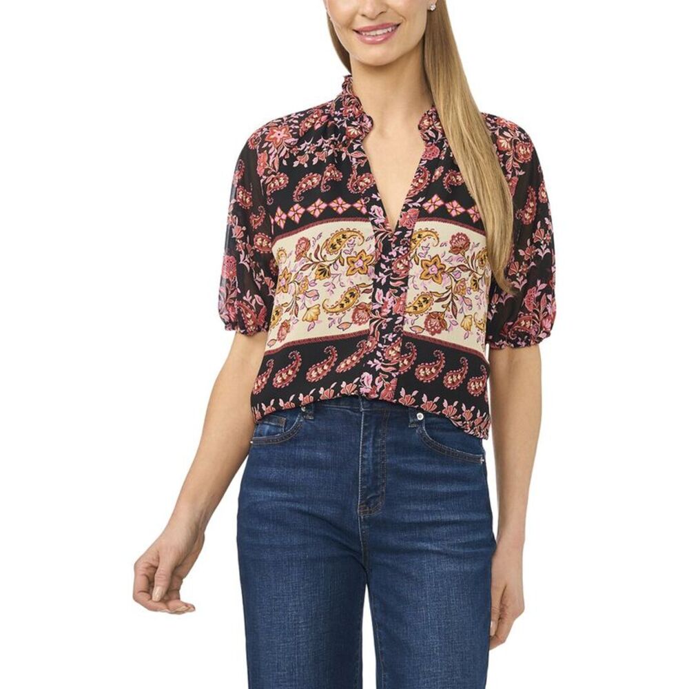 Cece Womens  Woven Top, Black